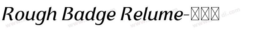Rough Badge Relume字体转换